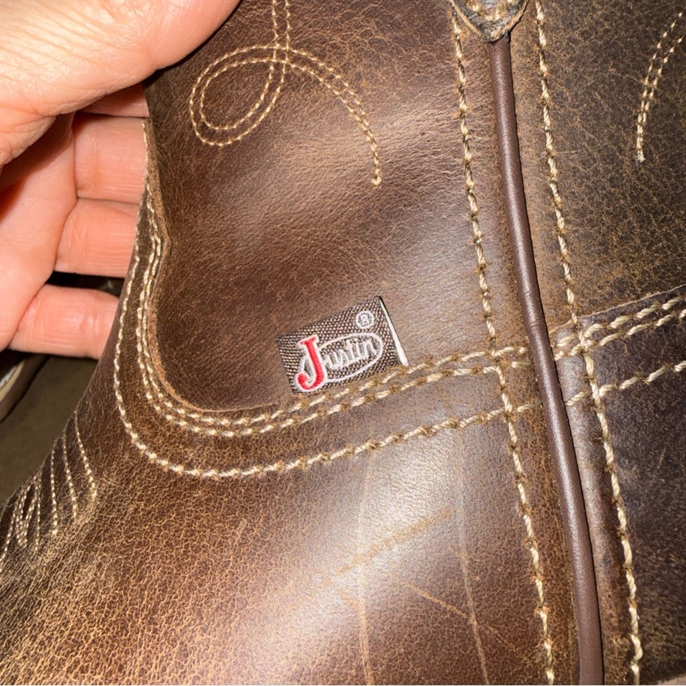 Justin Boots Brown Heeled Boots - Picture 10 of 11